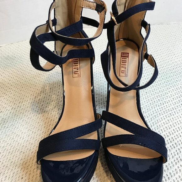 Idifu Women's Chunky High Heel Sandal Strappy Open Toe Ankle Strap Size 6.5 NEW - Picture 4 of 6